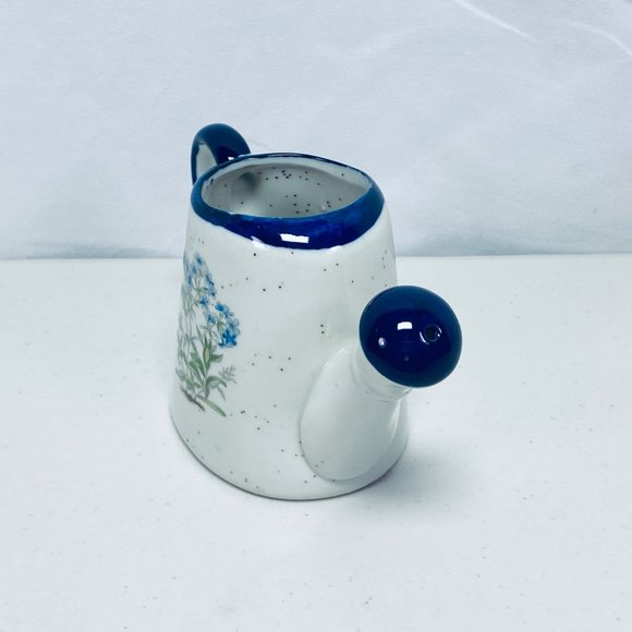 Vintage Mini Ceramic Water Can  Counterpoint Japan Forget-Me-Not Flowers - Picture 3 of 12